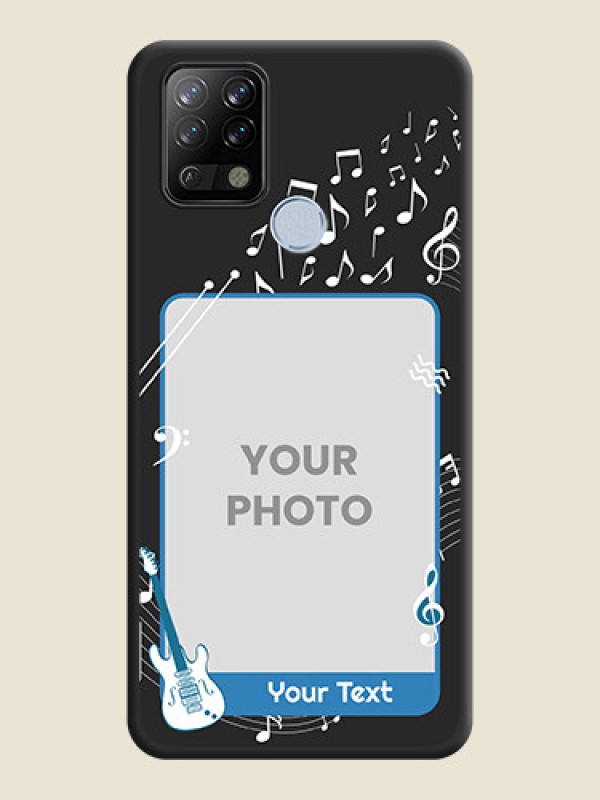 Custom Musical Theme Design with Text on Photo on Space Black Soft Matte Mobile Case - Tecno Pova - alternate view