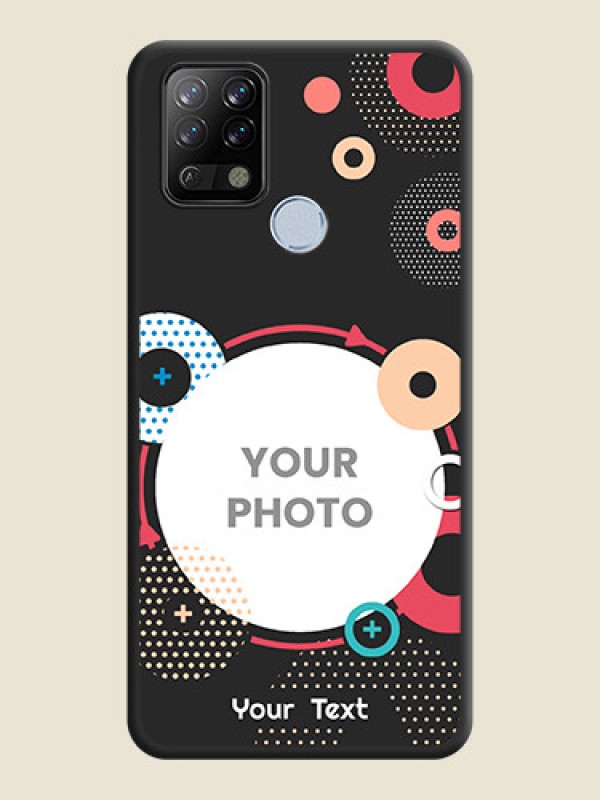 Custom Multicoloured Round Image on Personalised Space Black Soft Matte Cases - Tecno Pova - alternate view