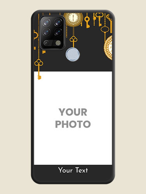 Custom Decorative Design with Text on Space Black Custom Soft Matte Back Cover - Tecno Pova - alternate view