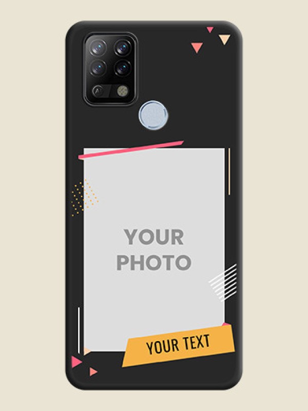Custom Photo Frame with Triangle Small Dots on Photo on Space Black Soft Matte Back Cover - Tecno Pova - alternate view