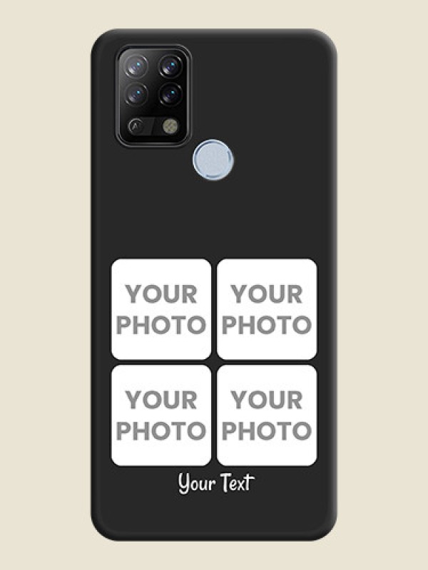 Custom Floral Art with 6 Image Holder on Photo on Space Black Soft Matte Mobile Case - Tecno Pova - alternate view
