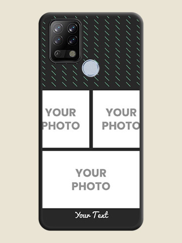 Custom Cross Dotted Pattern with 2 Image Holder  on Personalised Space Black Soft Matte Cases - Tecno Pova - alternate view