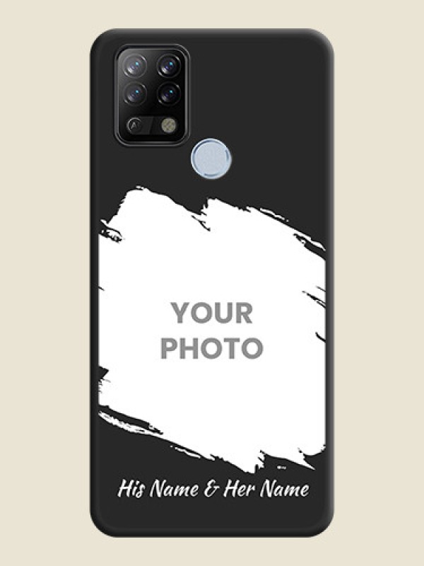 Custom Grunge Brush Strokes on Photo on Space Black Soft Matte Back Cover - Tecno Pova - alternate view