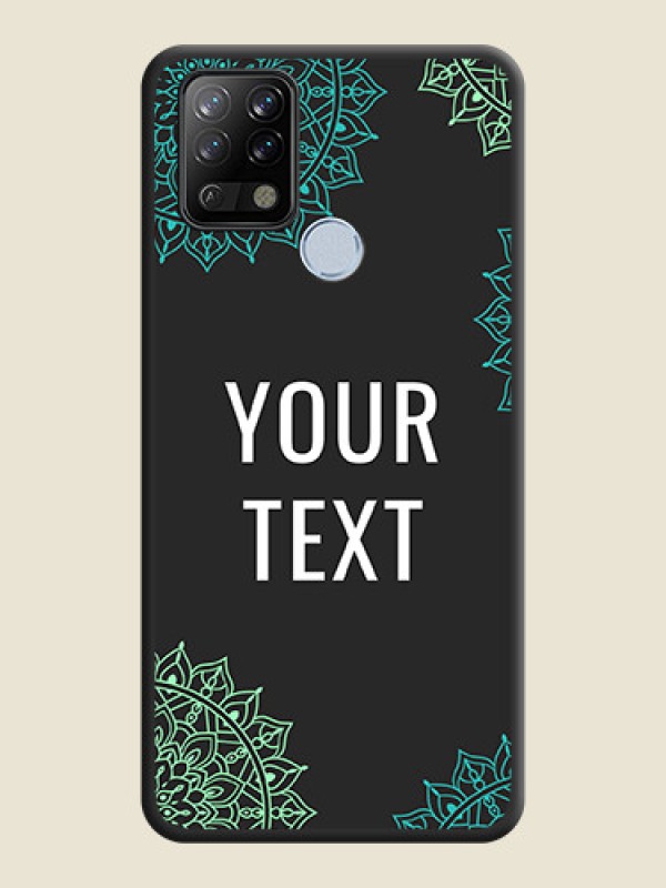 Custom Your Name with Floral Design on Space Black Custom Soft Matte Back Cover - Tecno Pova - alternate view