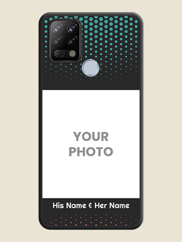 Custom Faded Dots with Grunge Photo Frame and Text on Space Black Custom Soft Matte Phone Cases - Tecno Pova - alternate view