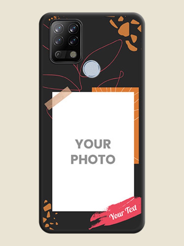 Custom Orange Photo Frame on Space Black Custom Soft Matte Phone Back Cover - Tecno Pova - alternate view