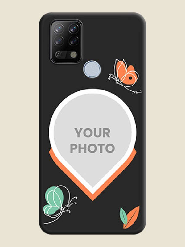 Custom Upload Pic With Simple Butterly Design On Space Black Personalized Soft Matte Phone Covers -Tecno Pova - alternate view