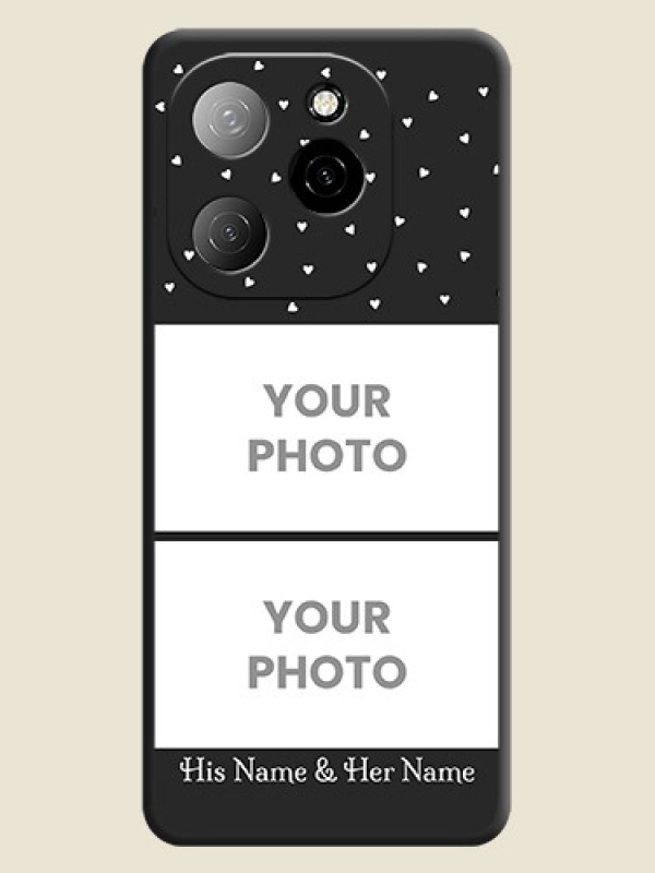 Custom Miniature Love Symbols with Name On Space Black Custom Soft Matte Mobile Back Cover - Spark 20 Pro 5G - alternate view