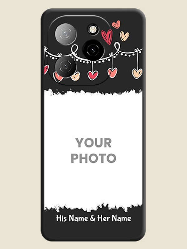 Custom Pink Love Hangings with Name On Space Black Custom Soft Matte Mobile Back Cover - Spark 20 Pro 5G - alternate view