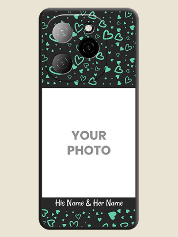 Custom Sea Green Indefinite Love Pattern on Photo On Space Black Custom Soft Matte Mobile Back Cover - Spark 20 Pro 5G - alternate view