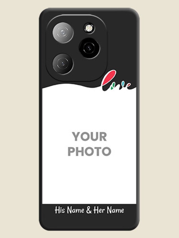 Custom Fall in Love Pattern with Picture on Photo On Space Black Custom Soft Matte Mobile Back Cover - Spark 20 Pro 5G - alternate view