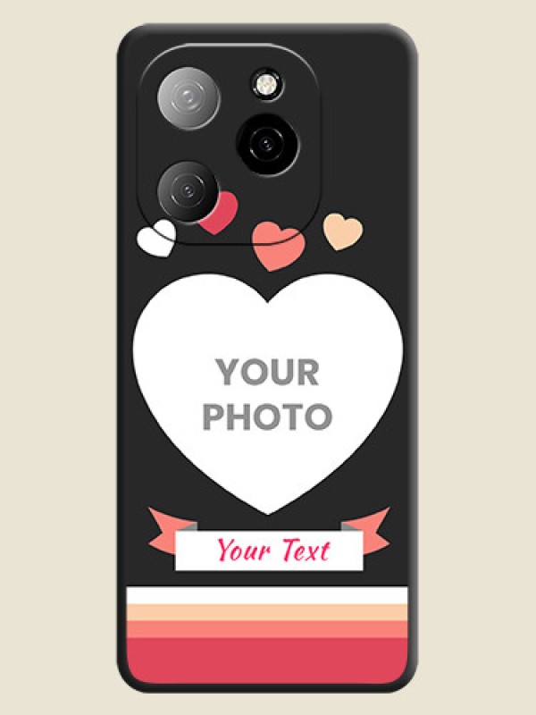 Custom Love Shaped Photo with Colorful Stripes On Space Black Custom Soft Matte Mobile Back Cover - Spark 20 Pro 5G - alternate view