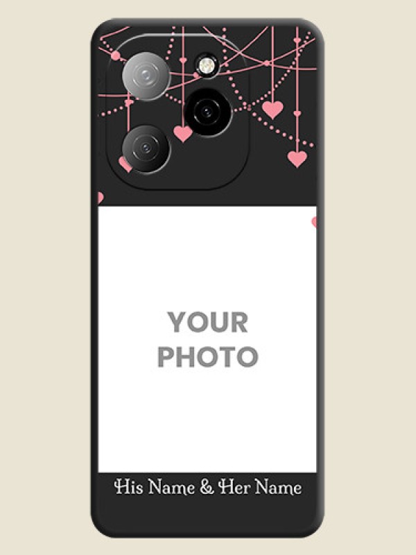 Custom Pink Love Hangings with Text On Space Black Custom Soft Matte Mobile Back Cover - Spark 20 Pro 5G - alternate view