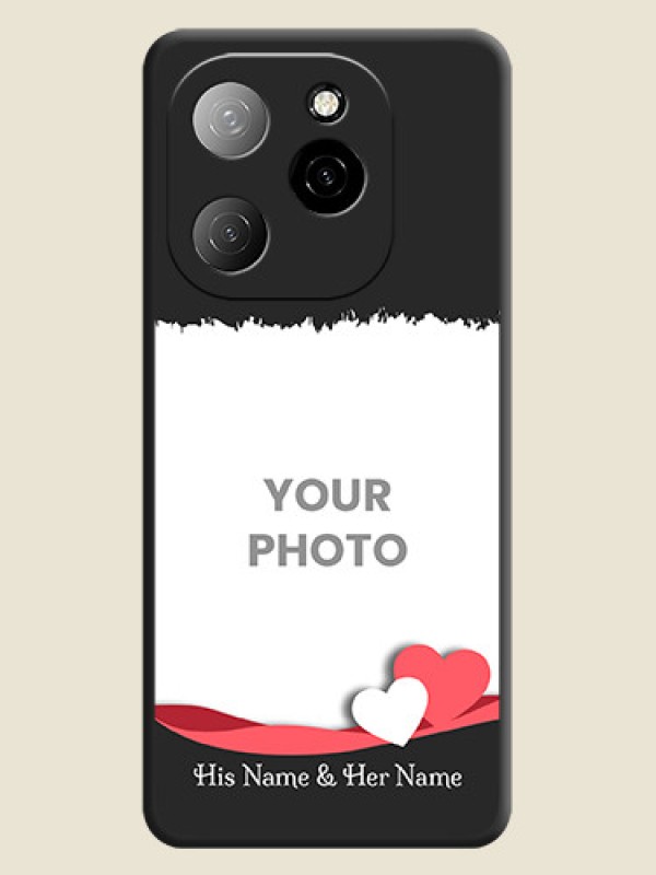 Custom Pin Color Love Shaped Ribbon Design with Text On Space Black Custom Soft Matte Mobile Back Cover - Spark 20 Pro 5G - alternate view