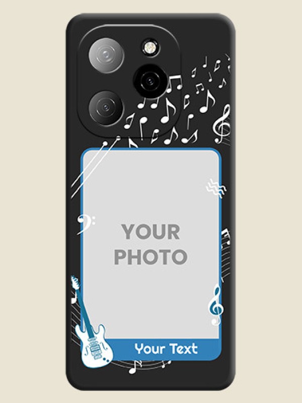 Custom Musical Theme Design with Text on Photo On Space Black Custom Soft Matte Mobile Back Cover - Spark 20 Pro 5G - alternate view