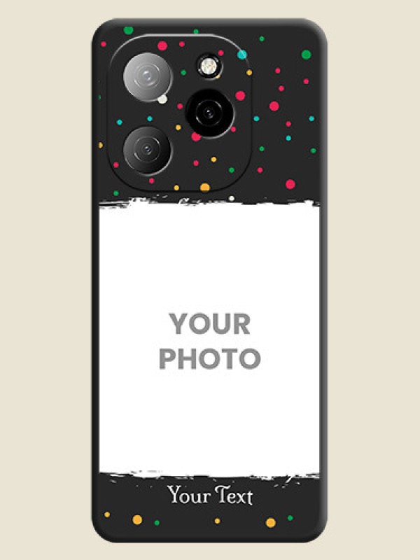 Custom Multicolor Dotted Pattern with Text On Space Black Custom Soft Matte Mobile Back Cover - Spark 20 Pro 5G - alternate view
