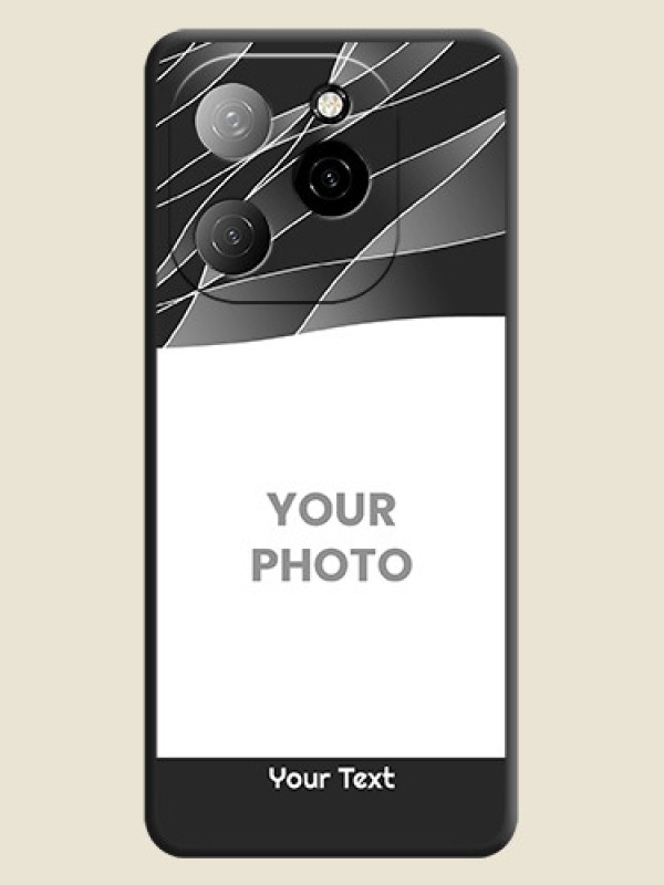 Custom Mixed Wave Lines on Photo On Space Black Custom Soft Matte Mobile Back Cover - Spark 20 Pro 5G - alternate view