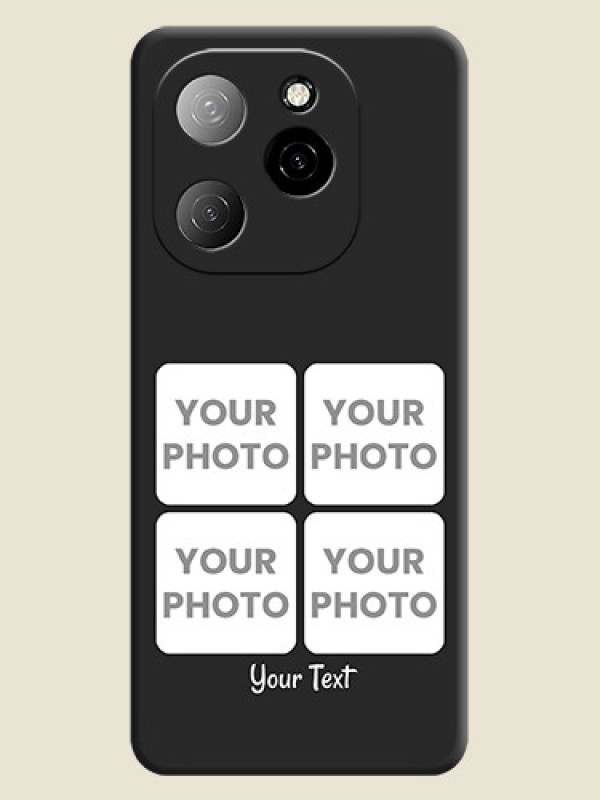 Custom Floral Art with 6 Image Holder on Photo On Space Black Custom Soft Matte Mobile Back Cover - Spark 20 Pro 5G - alternate view