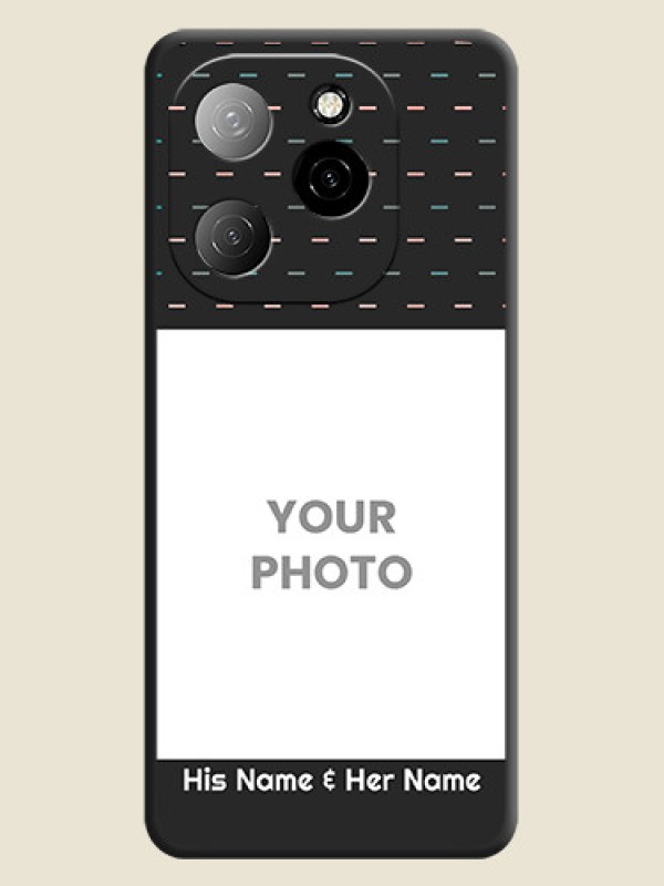 Custom Line Pattern Design with Text On Space Black Custom Soft Matte Mobile Back Cover - Spark 20 Pro 5G - alternate view