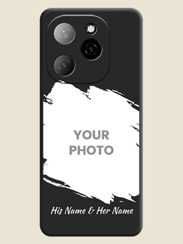 Custom Grunge Brush Strokes on Photo On Space Black Custom Soft Matte Mobile Back Cover - Spark 20 Pro 5G - alternate view