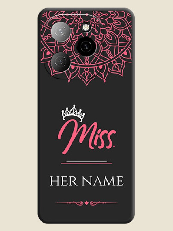 Custom Mrs Name with Floral Design On Space Black Custom Soft Matte Mobile Back Cover - Spark 20 Pro 5G - alternate view