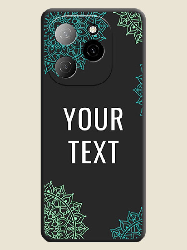 Custom Your Name with Floral Design On Space Black Custom Soft Matte Mobile Back Cover - Spark 20 Pro 5G - alternate view