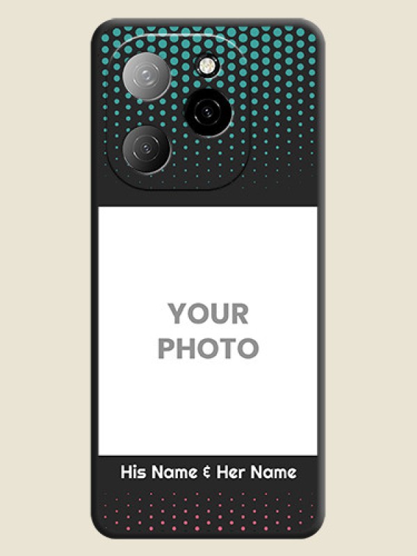Custom Faded Dots with Grunge Photo Frame and Text On Space Black Custom Soft Matte Mobile Back Cover - Spark 20 Pro 5G - alternate view