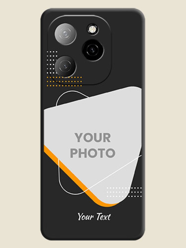 Custom Yellow Triangle on Photo On Space Black Custom Soft Matte Mobile Back Cover - Spark 20 Pro 5G - alternate view