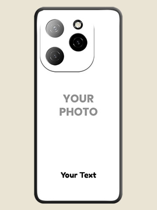 Custom Full Single Pic Upload With Text On Space Black Custom Soft Matte Mobile Back Cover - Spark 20 Pro 5G - alternate view