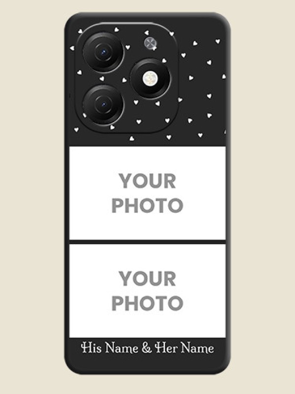 Custom Miniature Love Symbols with Name on Space Black Custom Soft Matte Back Cover - Tecno Spark 20 - alternate view