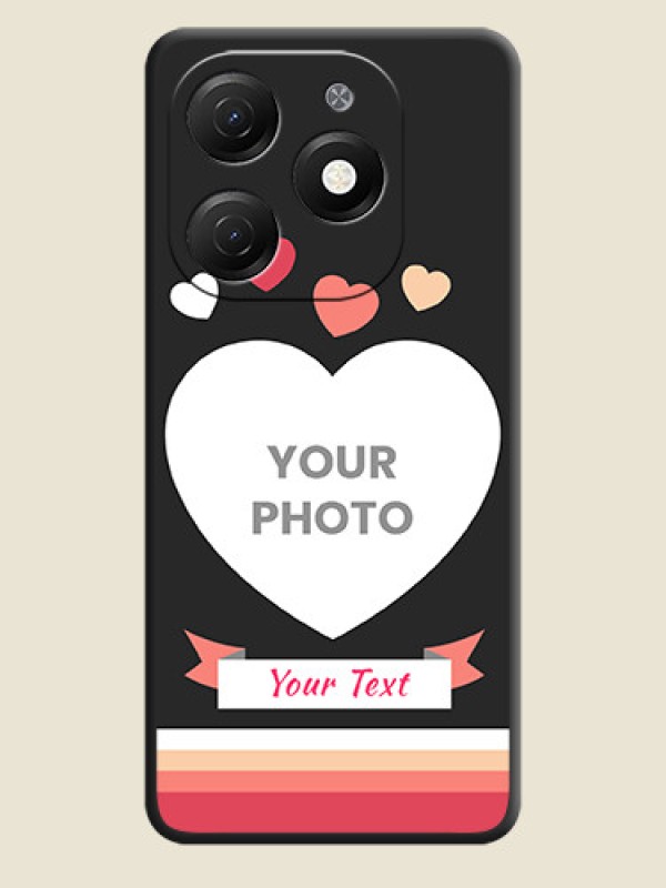 Custom Love Shaped Photo with Colorful Stripes on Personalised Space Black Soft Matte Cases - Tecno Spark 20 - alternate view