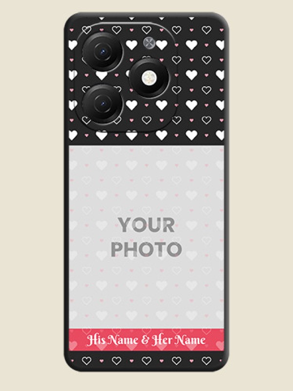 Custom White Color Love Symbols with Text Design - Photo on Space Black Soft Matte Phone Cover - Tecno Spark 20 - alternate view