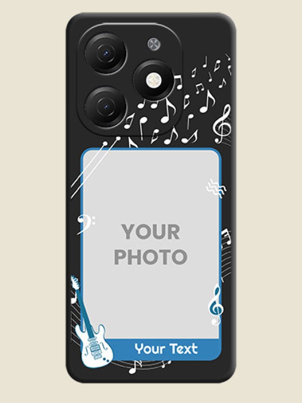 Custom Musical Theme Design with Text - Photo on Space Black Soft Matte Mobile Case - Tecno Spark 20 - alternate view