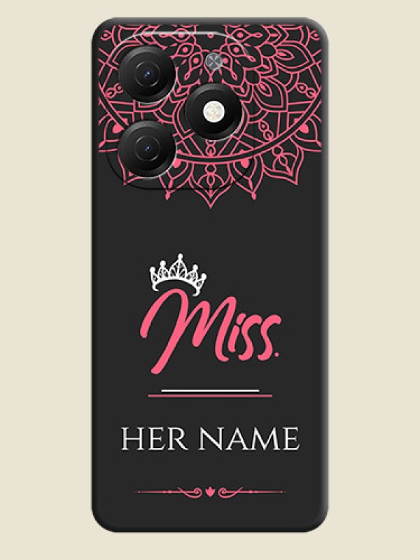 Custom Mrs Name with Floral Design on Space Black Personalized Soft Matte Phone Covers - Tecno Spark 20 - alternate view