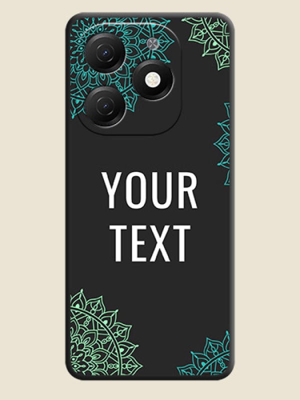 Custom Your Name with Floral Design on Space Black Custom Soft Matte Back Cover - Tecno Spark 20 - alternate view