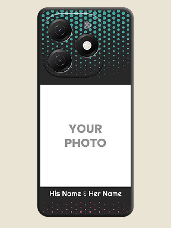 Custom Faded Dots with Grunge Photo Frame and Text on Space Black Custom Soft Matte Phone Cases - Tecno Spark 20 - alternate view