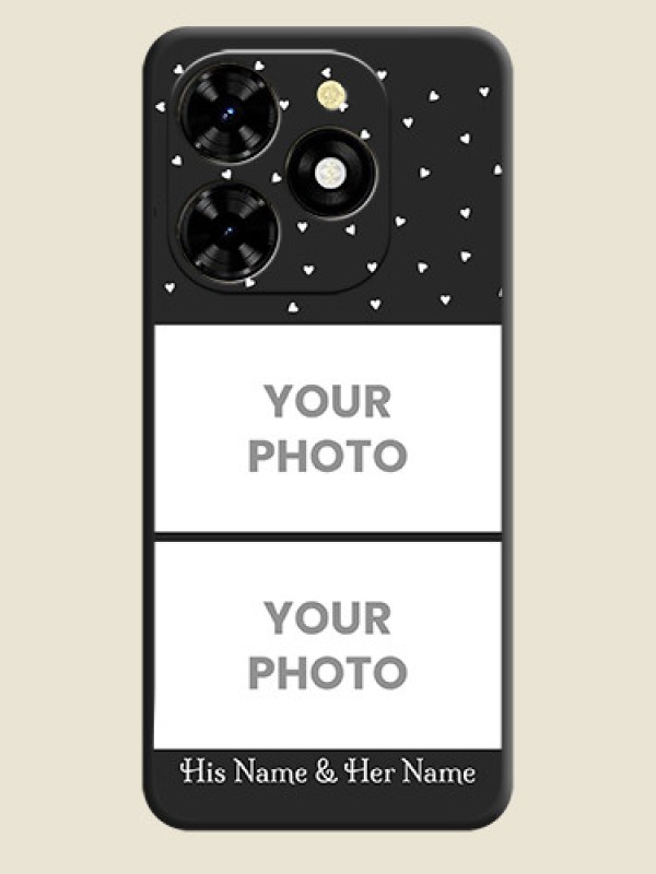 Custom Miniature Love Symbols with Name on Space Black Custom Soft Matte Back Cover - Tecno Spark 20C - alternate view