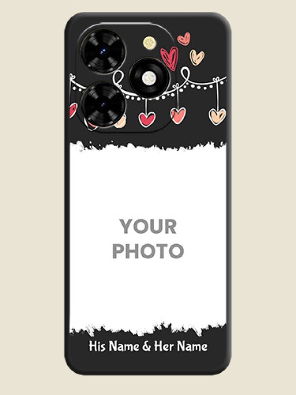Custom Pink Love Hangings with Name on Space Black Custom Soft Matte Phone Cases - Tecno Spark 20C - alternate view