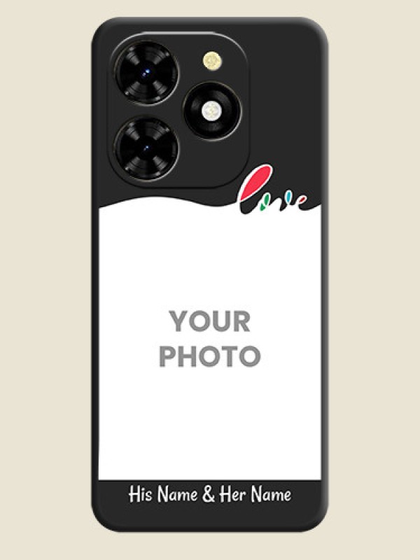 Custom Fall in Love Pattern with Picture - Photo on Space Black Soft Matte Mobile Case - Tecno Spark 20C - alternate view