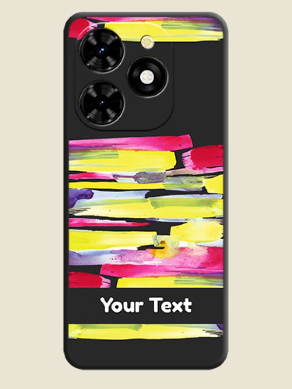 Custom Brush Coloured on Space Black Personalized Soft Matte Phone Covers - Tecno Spark 20C - alternate view