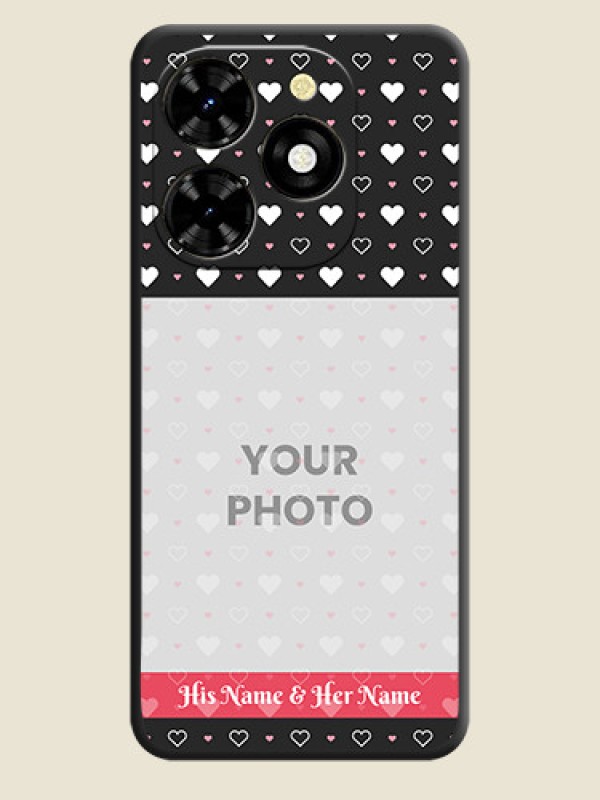 Custom White Color Love Symbols with Text Design - Photo on Space Black Soft Matte Phone Cover - Tecno Spark 20C - alternate view