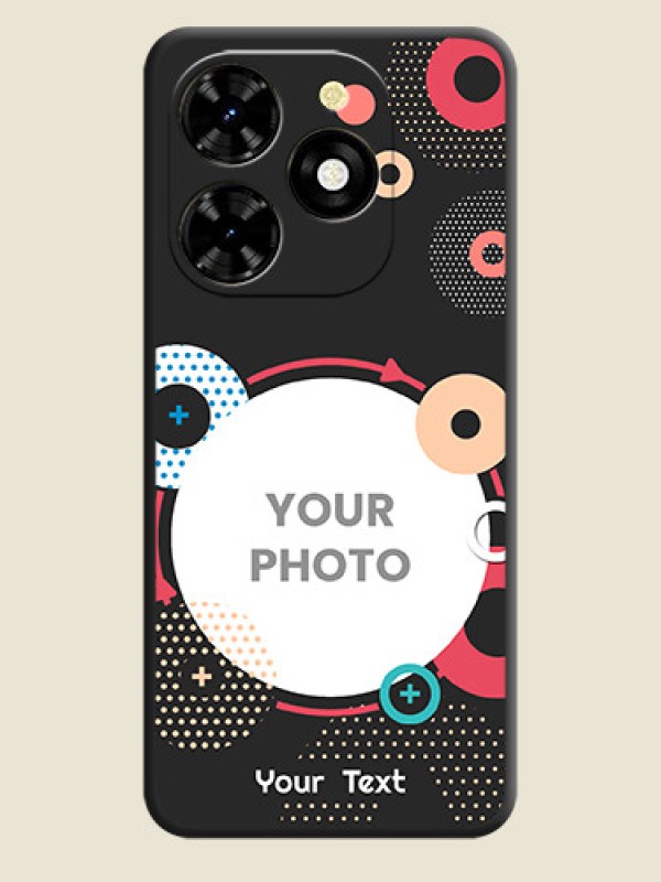 Custom Multicoloured Round Image on Personalised Space Black Soft Matte Cases - Tecno Spark 20C - alternate view