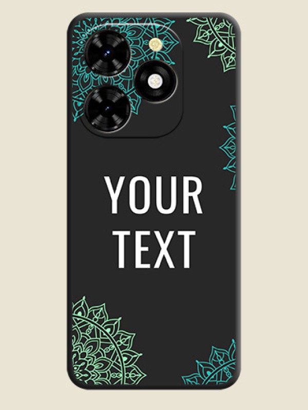 Custom Your Name with Floral Design on Space Black Custom Soft Matte Back Cover - Tecno Spark 20C - alternate view