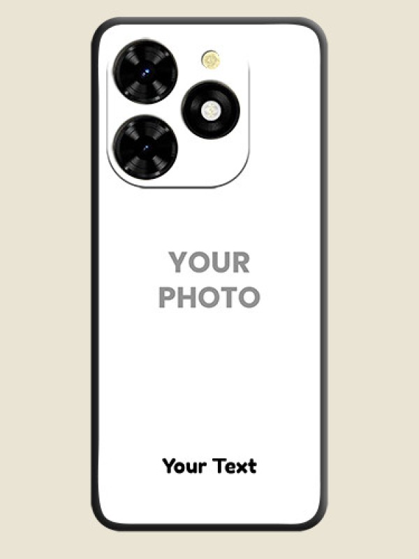 Custom Full Single Pic Upload With Text On Space Black Personalized Soft Matte Phone Covers - Tecno Spark 20C - alternate view