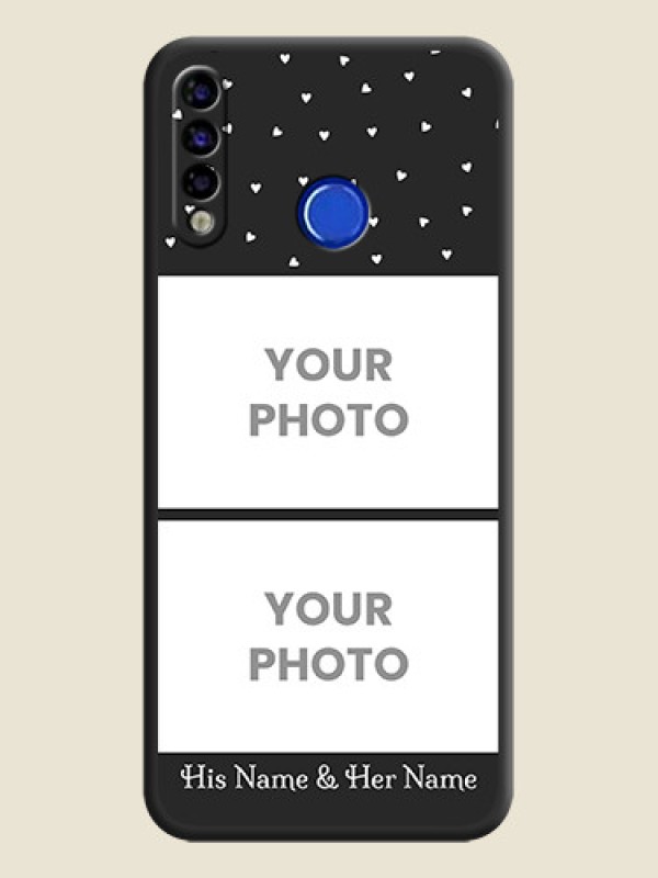 Custom Miniature Love Symbols with Name on Space Black Custom Soft Matte Back Cover - Tecno Spark 4 - alternate view