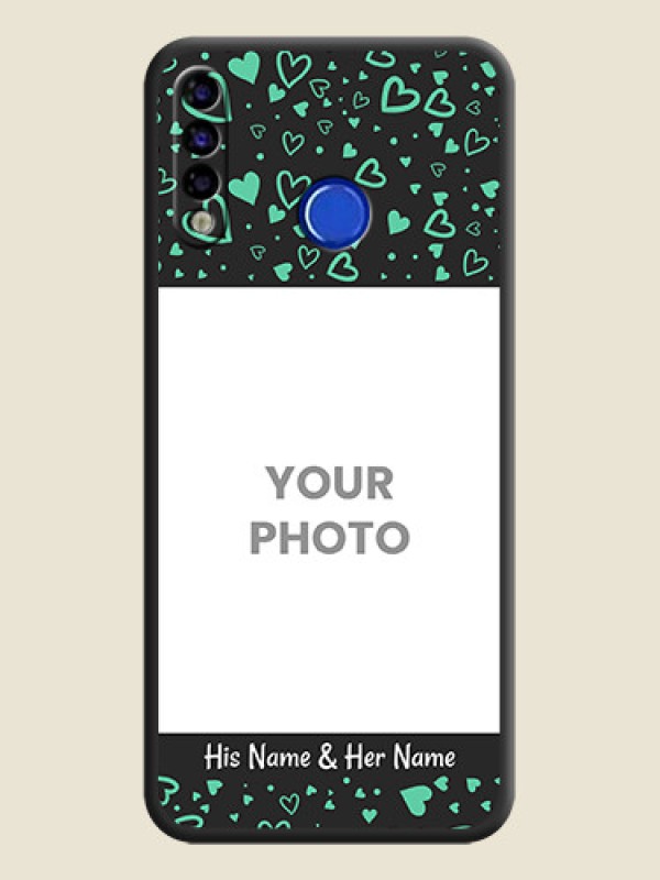 Custom Sea Green Indefinite Love Pattern on Photo on Space Black Soft Matte Mobile Cover - Tecno Spark 4 - alternate view