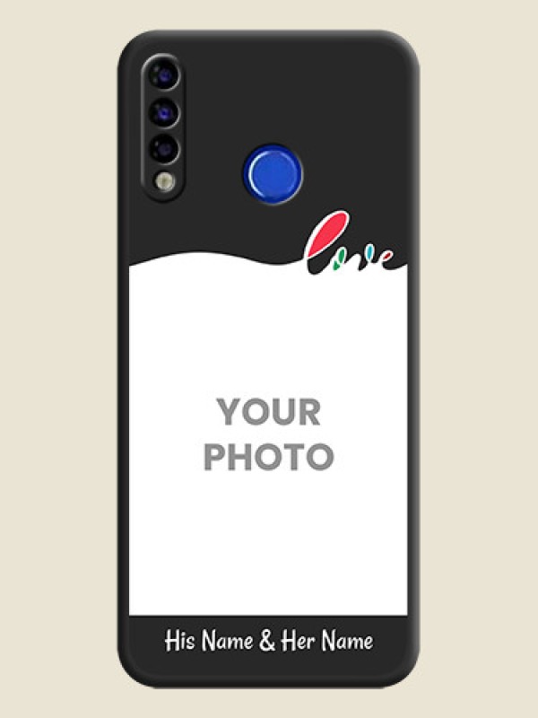 Custom Fall in Love Pattern with Picture on Photo on Space Black Soft Matte Mobile Case - Tecno Spark 4 - alternate view