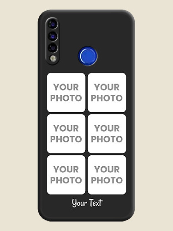 Custom Floral Art with 6 Image Holder on Photo on Space Black Soft Matte Mobile Case - Tecno Spark 4 - alternate view