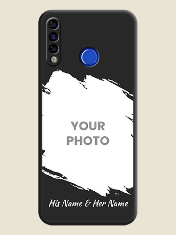 Custom Grunge Brush Strokes on Photo on Space Black Soft Matte Back Cover - Tecno Spark 4 - alternate view