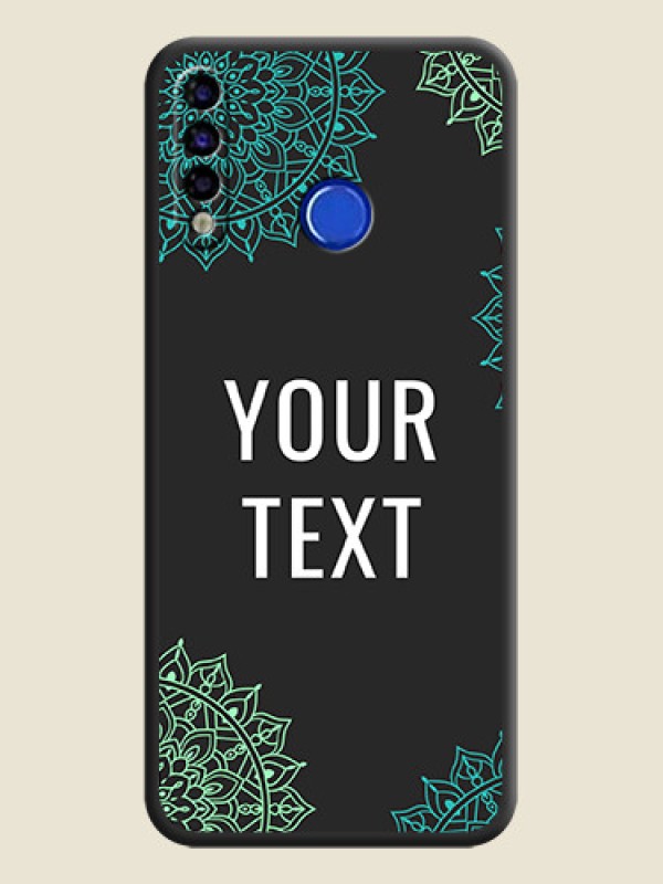 Custom Your Name with Floral Design on Space Black Custom Soft Matte Back Cover - Tecno Spark 4 - alternate view